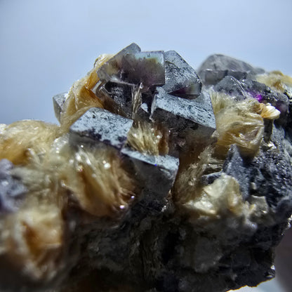 Bunte Phantom Fluorit Würfel Schörl Turmalin Muskovit Erongo, Namibia 55*46*21mm