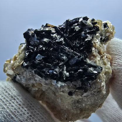Phantom Fluorit hexagonale Würfel Schörl Turmalin Muskovit Erongo, Namibia 60*44*38mm
