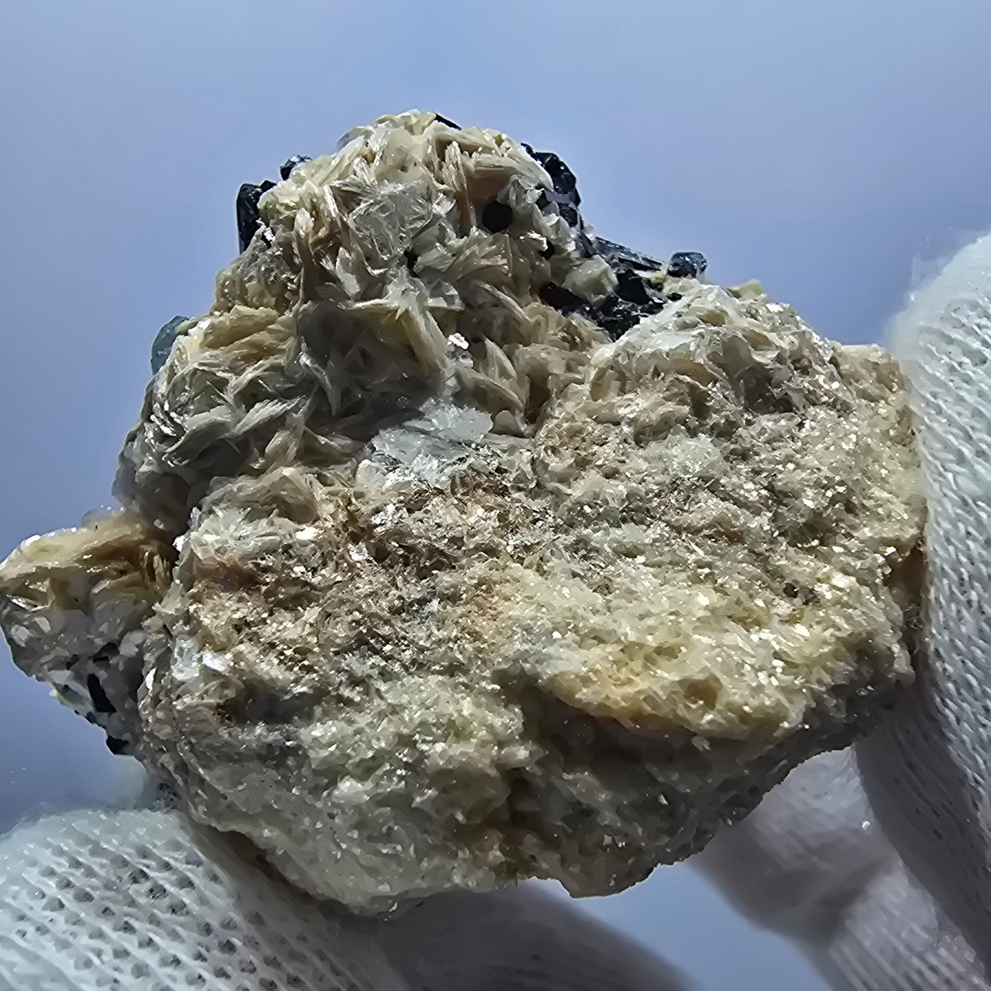 Phantom Fluorit hexagonale Würfel Schörl Turmalin Muskovit Erongo, Namibia 60*44*38mm