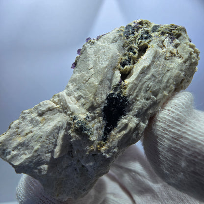 Cube de fluorite fantôme, hyalite, spécimen d'orthose, Erongo, Namibie, 63 x 40 x 28 mm 