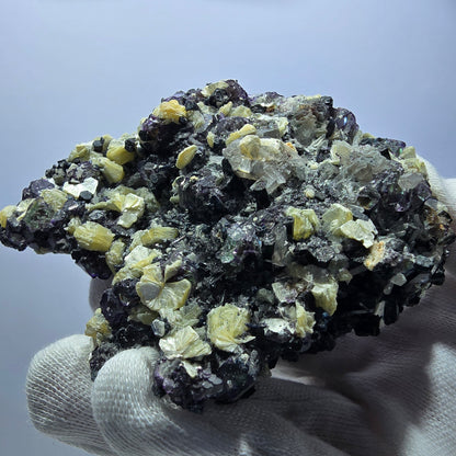 Fluorite fantôme colorée, tourmaline schol, muscovite, quartz fumé, Erongo, Namibie, 99 x 80 x 51 mm 
