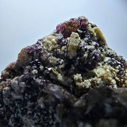 Rare spécimen de fluorite fantôme, muscovite, vert-violet, Erongo, Namibie, 82 x 56 x 49 mm 