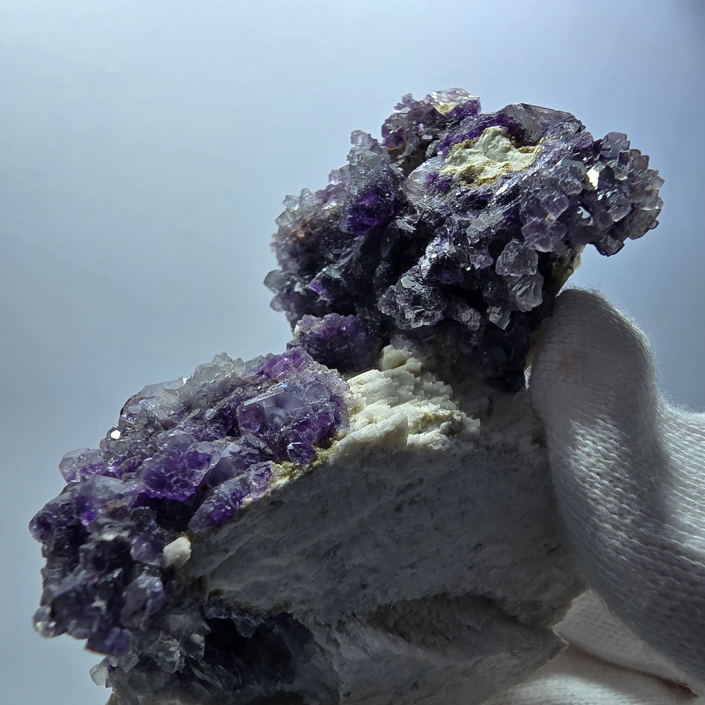 Cube de fluorite fantôme, hyalite, spécimen d'orthose, Erongo, Namibie, 73 x 52 x 49 mm 
