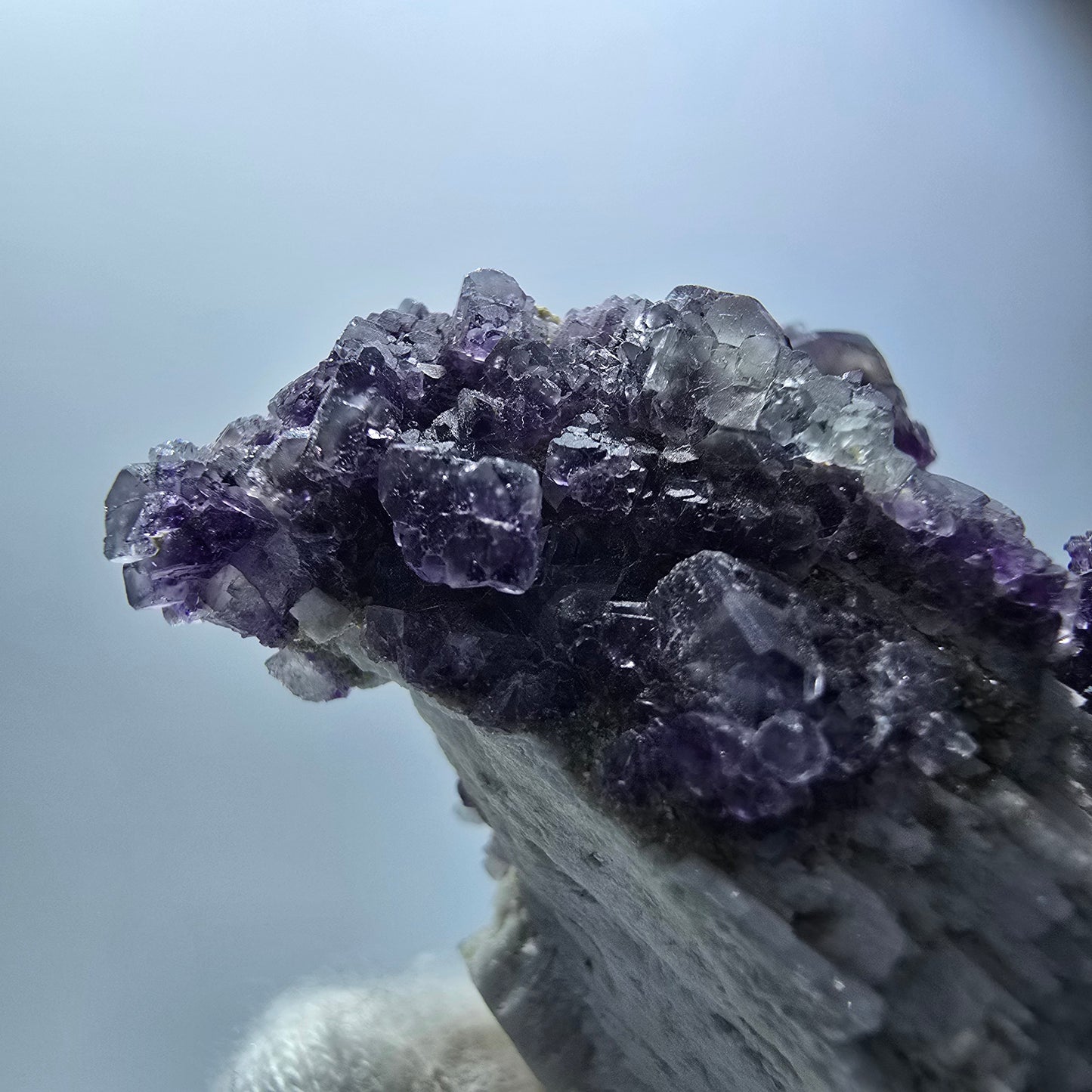 Cube de fluorite fantôme, hyalite, spécimen d'orthose, Erongo, Namibie, 73 x 52 x 49 mm 