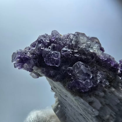 Cube de fluorite fantôme, hyalite, spécimen d'orthose, Erongo, Namibie, 73 x 52 x 49 mm 