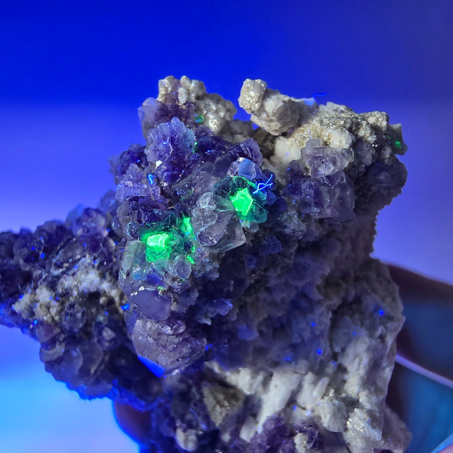 Cube de fluorite fantôme, hyalite, spécimen d'orthose, Erongo, Namibie, 73 x 52 x 49 mm 