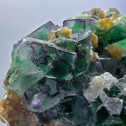 Phantom Fluorit zonal Schörl Rauchquarz Muskovit Hyalit Erongo, Namibia 69*56*40mm