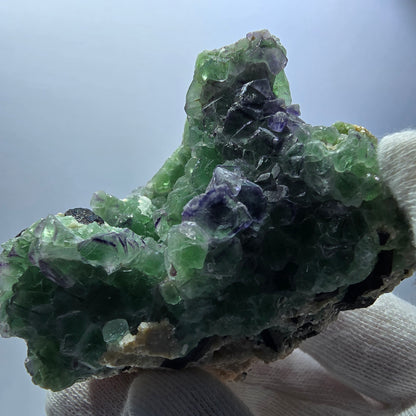 Cube de fluorite fantôme zonal, spécimen de muscovite, Erongo, Namibie, 63 x 50 x 43 mm 