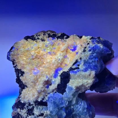 Cube de fluorite fantôme zonal, spécimen de muscovite, Erongo, Namibie, 63 x 50 x 43 mm 