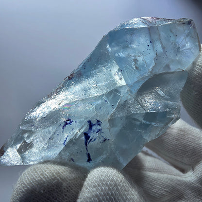 Spécimen rare de fluorite fantôme, zonal, vert violet bleu Erongo, Namibie 75*47*32mm 