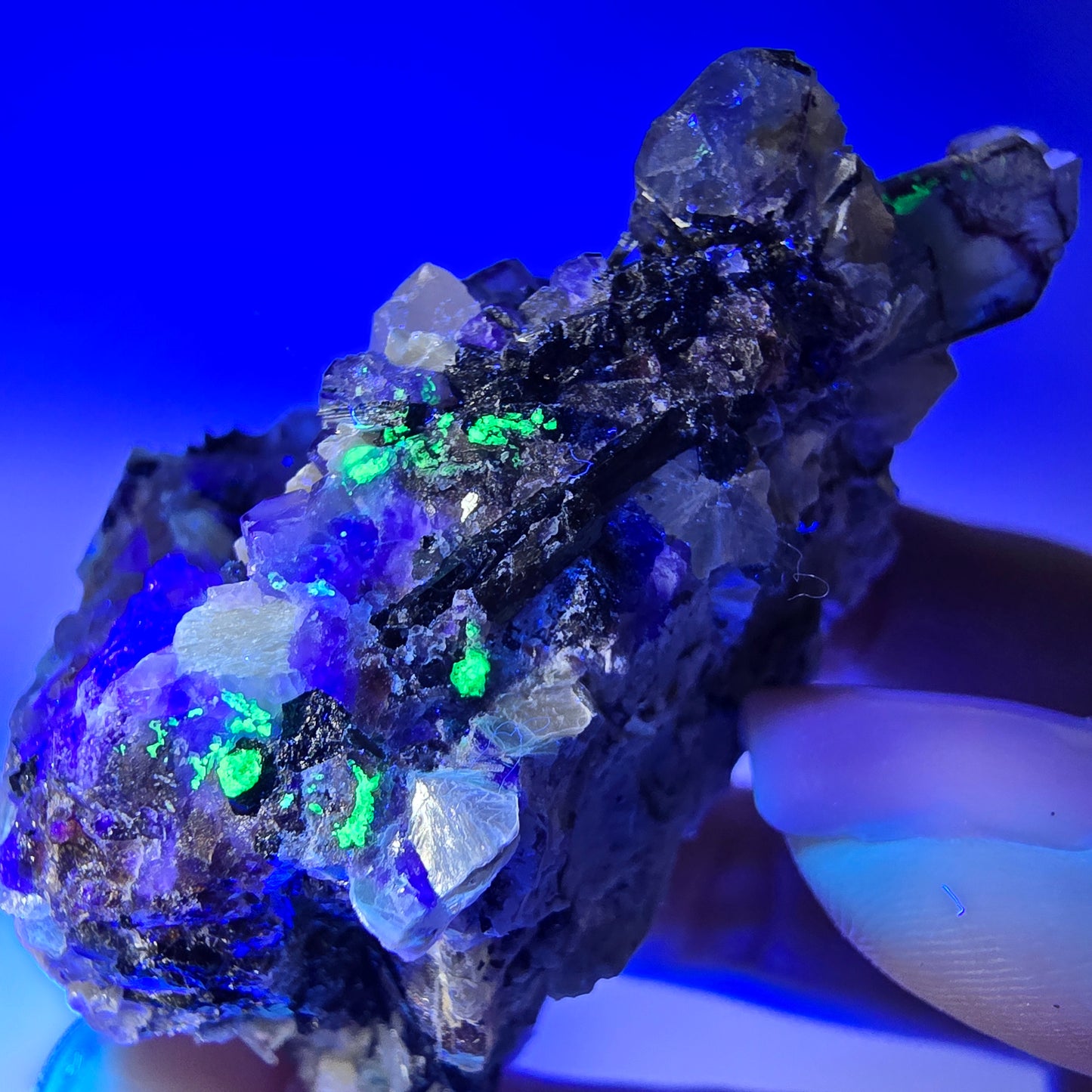 Phantom Fluorit Würfel, Rauchquarz, Schörl Turmalin, Hyalit Erongo, Namibia 62*42*35mm