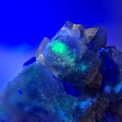 Phantom Fluorit Würfel, Rauchquarz, Schörl Turmalin, Hyalit Erongo, Namibia 66*49*37mm