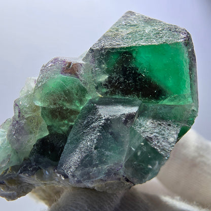 Phantom Fluorit Würfel hexagonal, zonal Muskovit Stufe Erongo Namibia 54*42*36mm
