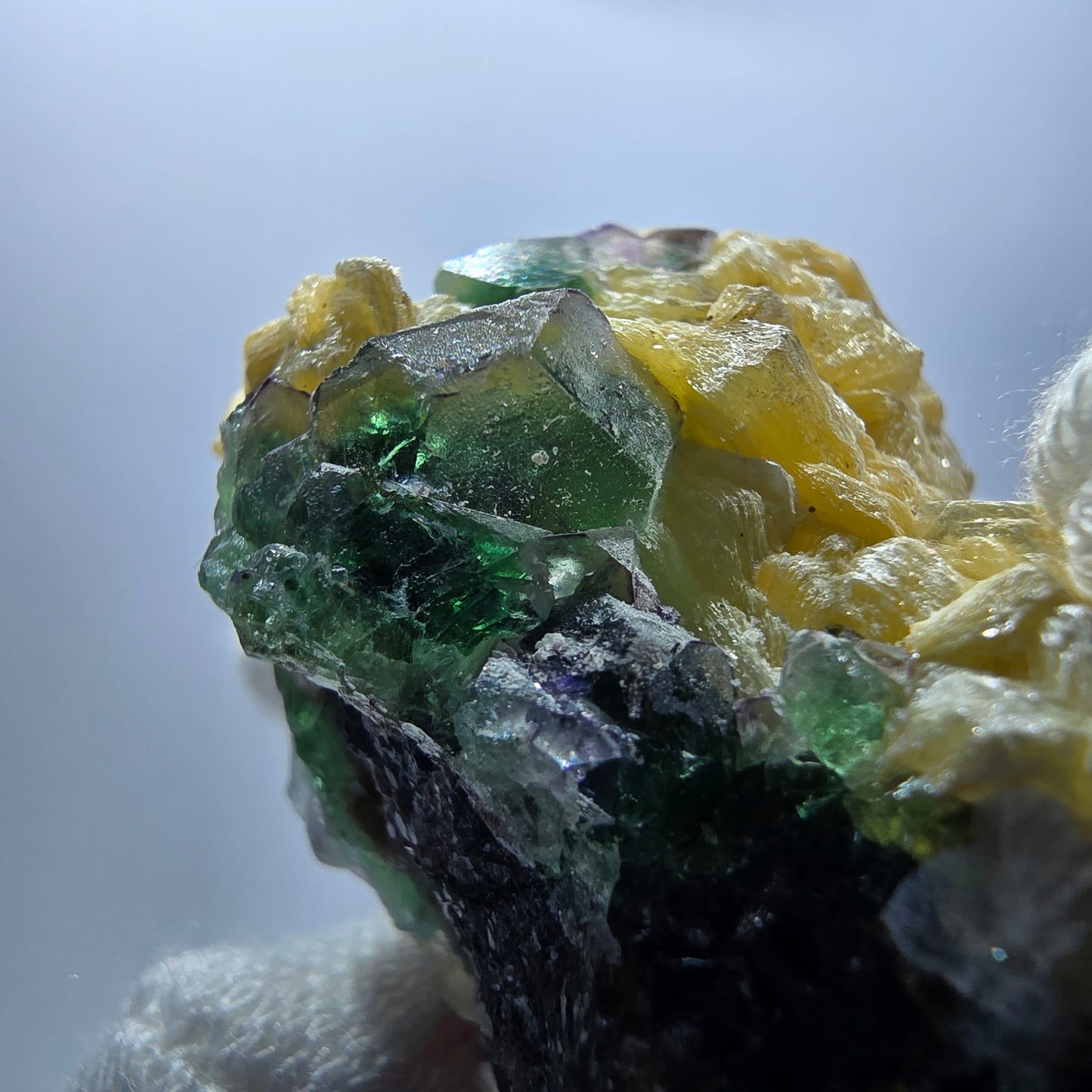 Cube de fluorite fantôme zonal, spécimen de muscovite, Erongo, Namibie, 60 x 33 x 33 mm 