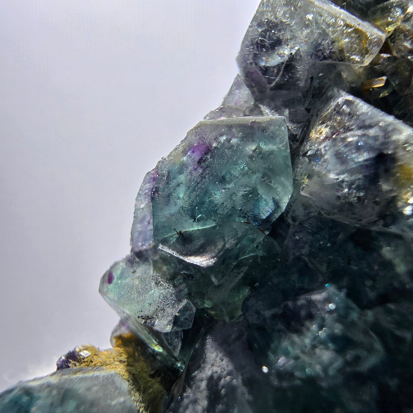 Cube de fluorite fantôme zonal, spécimen de tourmaline Schorl, Erongo, Namibie, 60 x 41 x 28 mm 