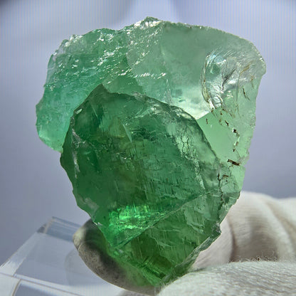 Cube de fluorite fantôme rare (UV), vert Okorusu, Namibie 34 x 29 x 30 mm 