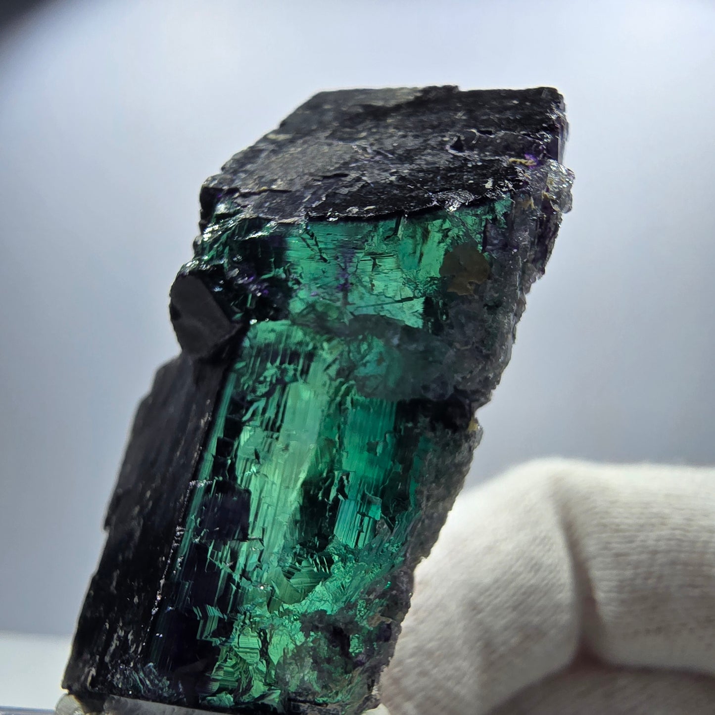 Fluorit Würfel Stufe, parkettiert grün lila 11:11 Angel Pocket Okorusu, Namibia 53*28*29mm