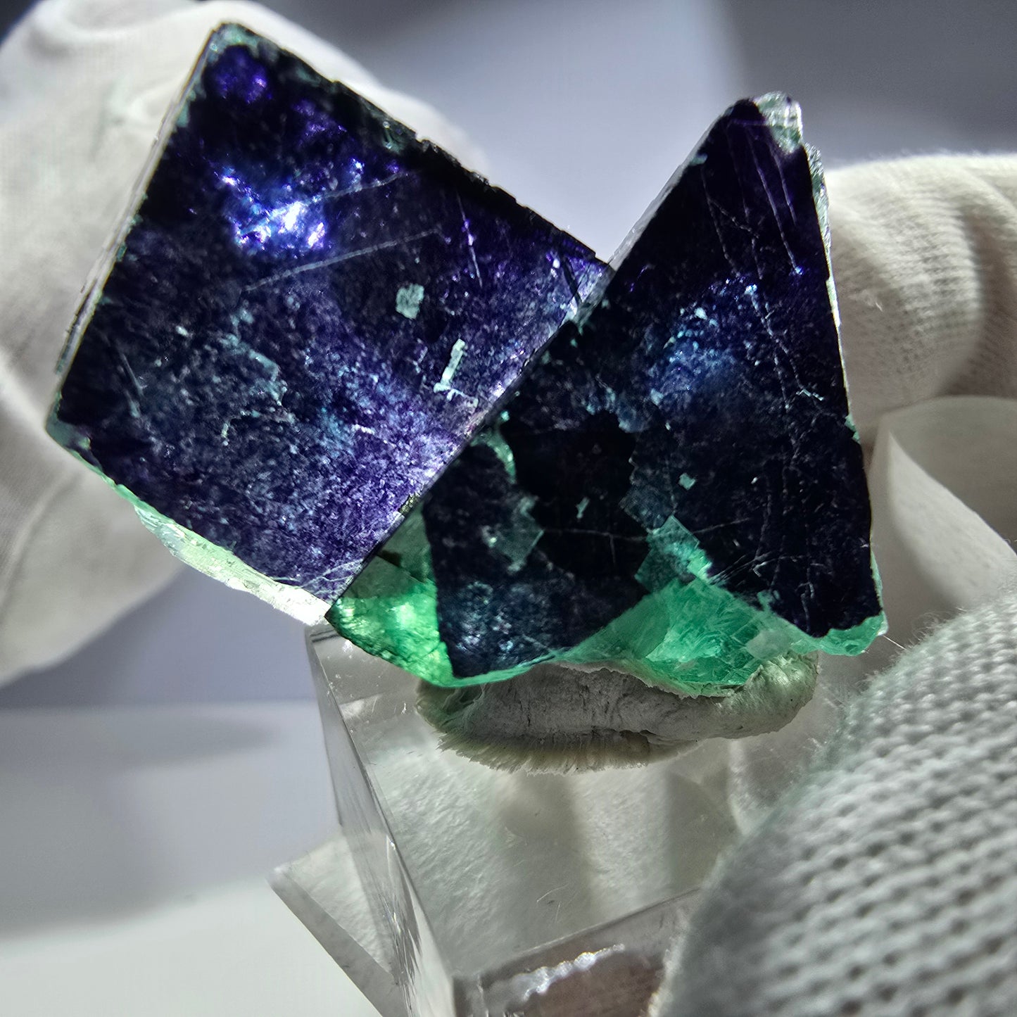 Fluorit Würfel Stufe, parkettiert grün lila 11:11 Angel Pocket Okorusu, Namibia 43*35*19mm