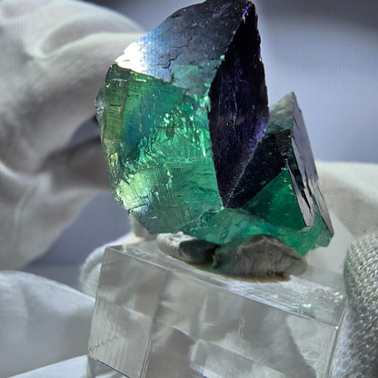 Fluorit Würfel Stufe, parkettiert grün lila 11:11 Angel Pocket Okorusu, Namibia 43*35*19mm