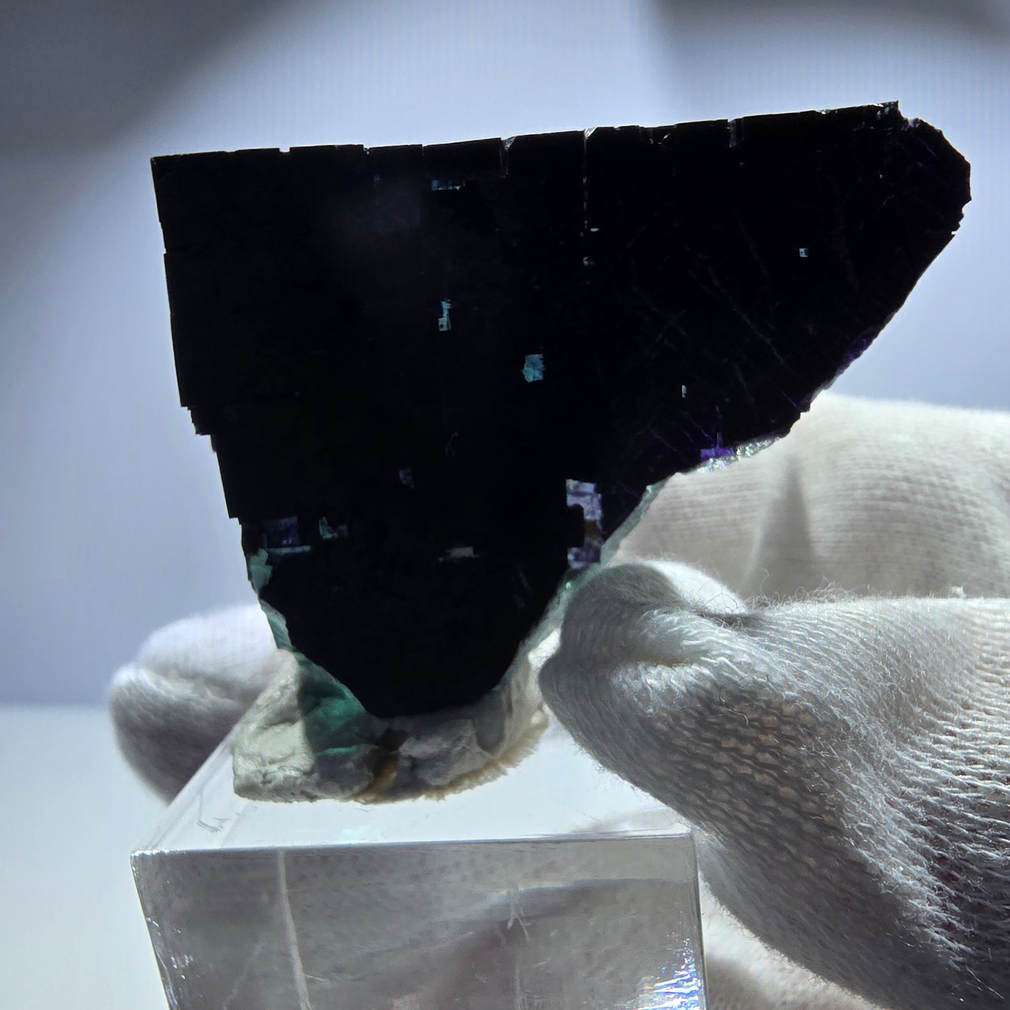 Fluorit Würfel Stufe, parkettiert grün lila 11:11 Angel Pocket Okorusu, Namibia 48*44*34mm