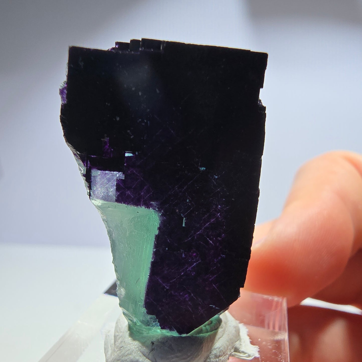 Fluorit Würfel Stufe, parkettiert grün lila 11:11 Angel Pocket Okorusu, Namibia 36*35*19mm