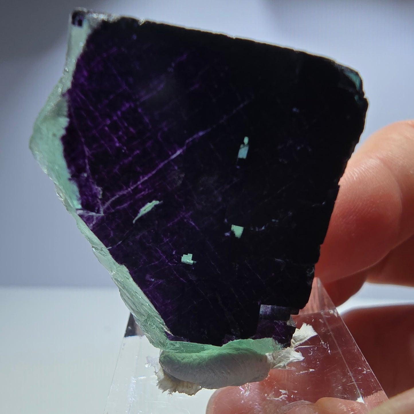 Fluorit Würfel Stufe, parkettiert grün lila 11:11 Angel Pocket Okorusu, Namibia 35*31*16mm