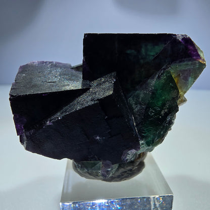Seltene Phantom Fluorit Würfel Stufe zonal grün lila Okorusu, Namibia 49*38*37mm