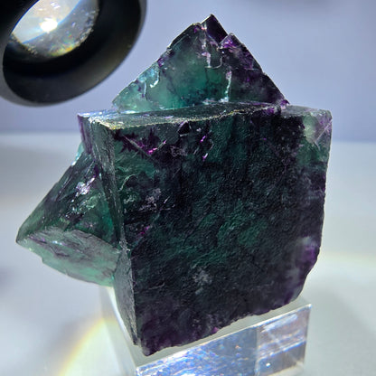 Seltene Phantom Fluorit Würfel Stufe zonal grün lila Okorusu, Namibia 50*43*31mm
