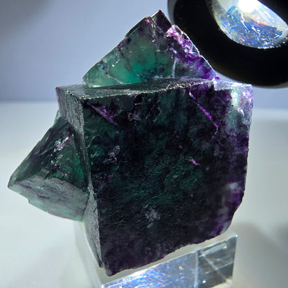 Seltene Phantom Fluorit Würfel Stufe zonal grün lila Okorusu, Namibia 50*43*31mm