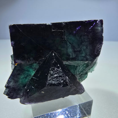 Seltene Phantom Fluorit Würfel Stufe zonal grün lila Okorusu, Namibia 54*48*44mm