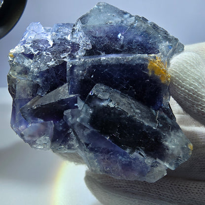 Phantom Fluorit Würfel Stufe, parkettiert blau lila Okorusu, Namibia 66*64*32mm