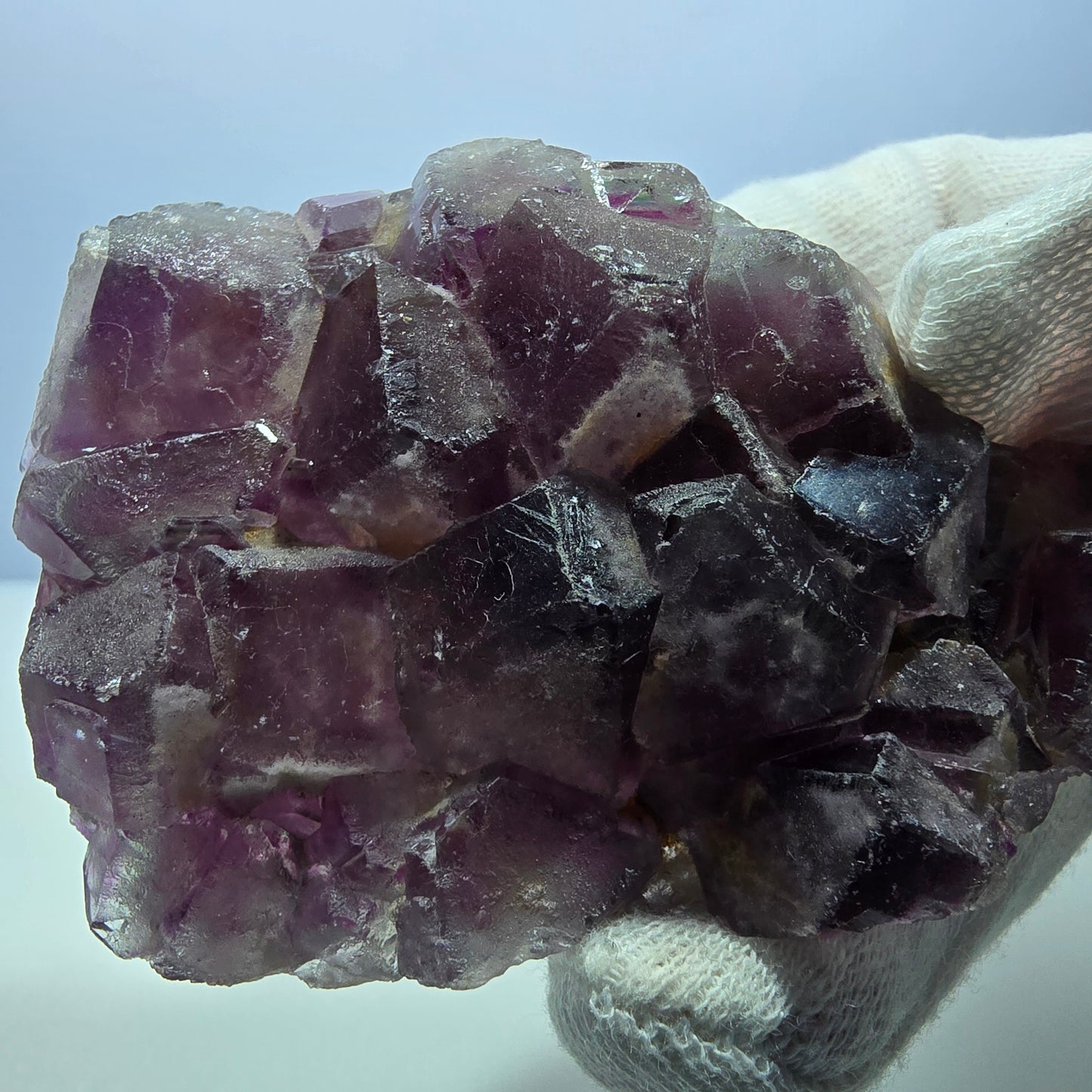 Phantom Fluorit Würfel Stufe, parkettiert pink gelb Okorusu, Namibia 86*53*21mm