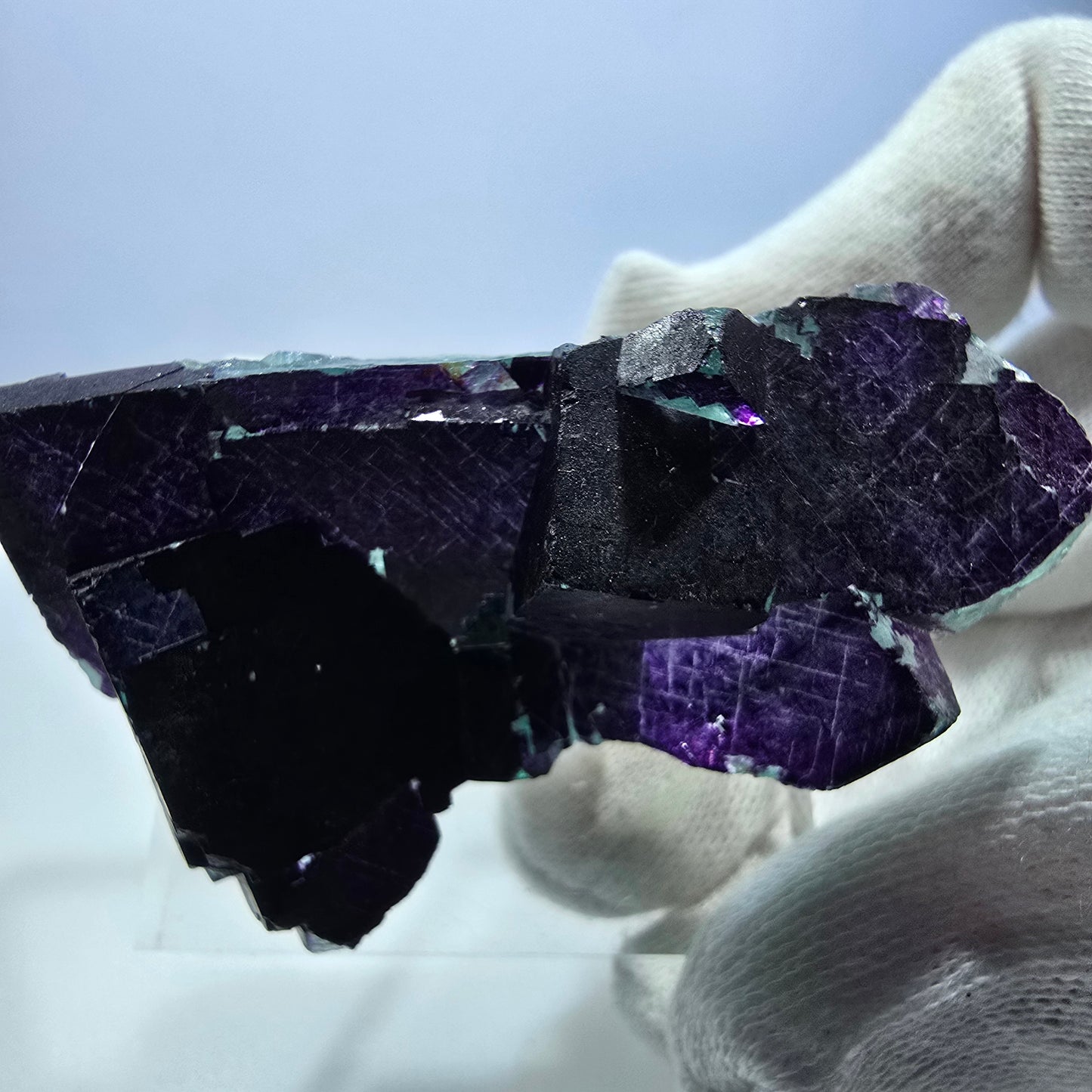 Fluorit Würfel Stufe, parkettiert grün lila 11:11 Angel Pocket Okorusu, Namibia 66*39*24mm