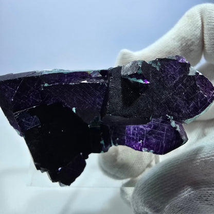 Fluorit Würfel Stufe, parkettiert grün lila 11:11 Angel Pocket Okorusu, Namibia 66*39*24mm