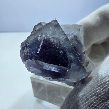 Seltene Phantom Fluorit Würfel Stufe blau lila Okorusu, Namibia 43*33*23mm