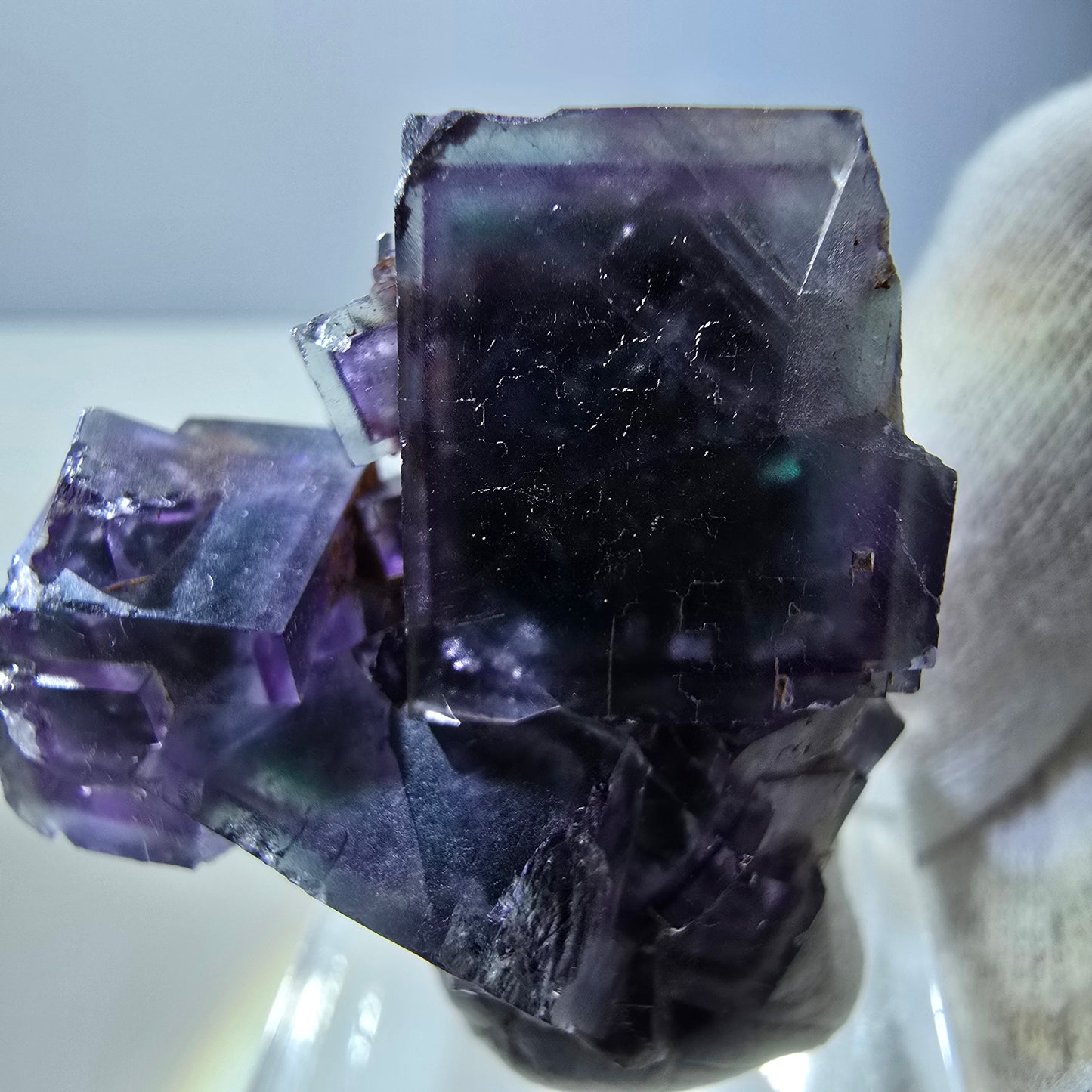 Fluorit Würfel Stufe, parkettiert grün lila 11:11 Angel Pocket Okorusu, Namibia 34*34*26mm