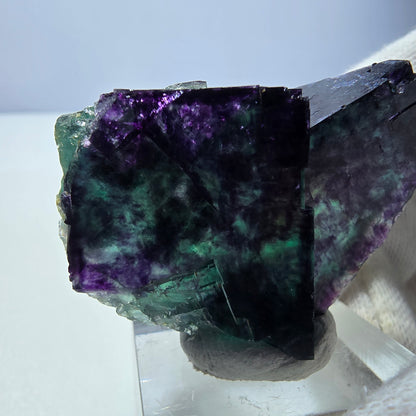Rare Phantom Fluorite Cube Specimen zonal green purple Okorusu, Namibia 39*30*24mm 