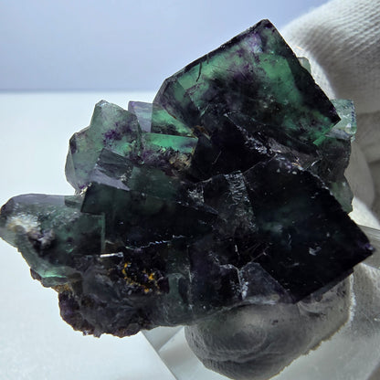 Rare Phantom Fluorite Cube Specimen zonal green purple Okorusu, Namibia 47*30*15mm