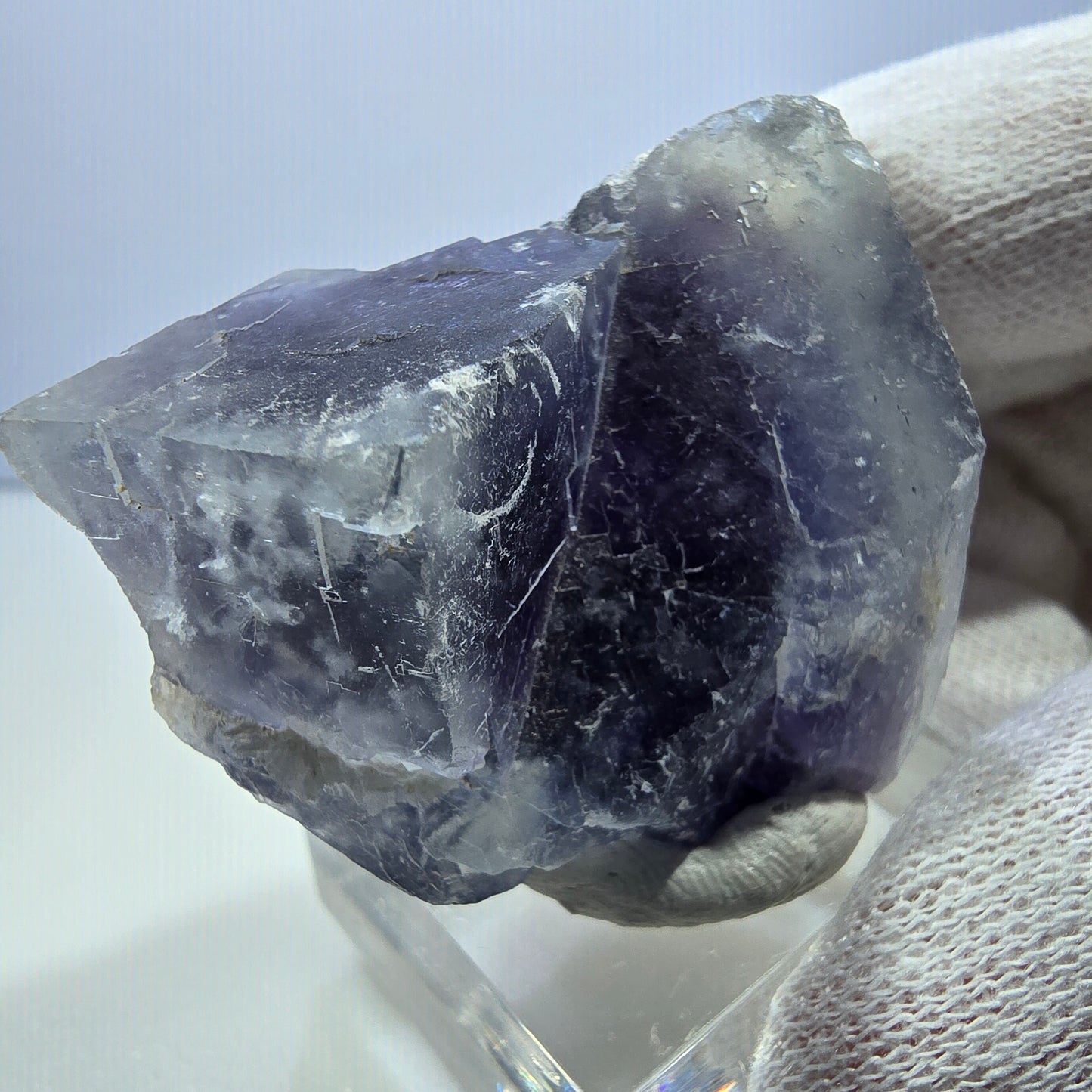 Seltene Phantom Fluorit Würfel Stufe blau lila Okorusu, Namibia 42*35*24mm