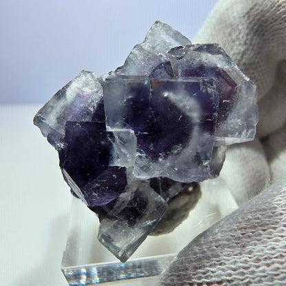 Seltene Phantom Fluorit Würfel Stufe blau lila Okorusu, Namibia 26*28*21mm