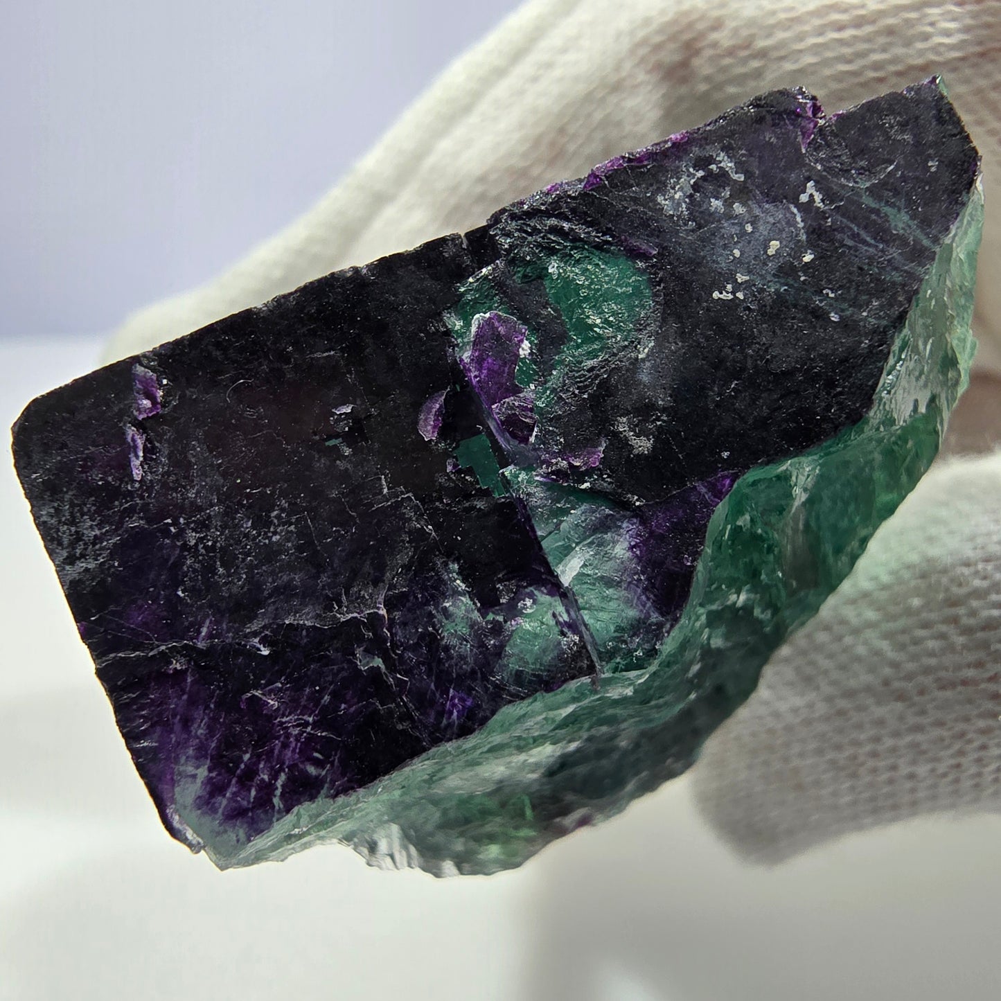 Fluorit Würfel Stufe, parkettiert grün lila 11:11 Angel Pocket Okorusu, Namibia 42*33*31mm