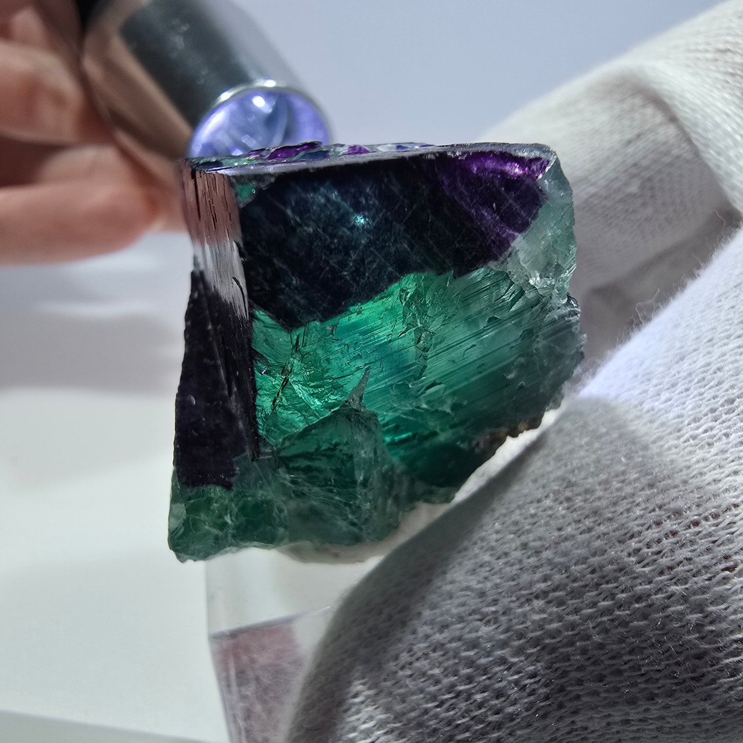 Fluorit Würfel Stufe, parkettiert grün lila 11:11 Angel Pocket Okorusu, Namibia 42*33*31mm