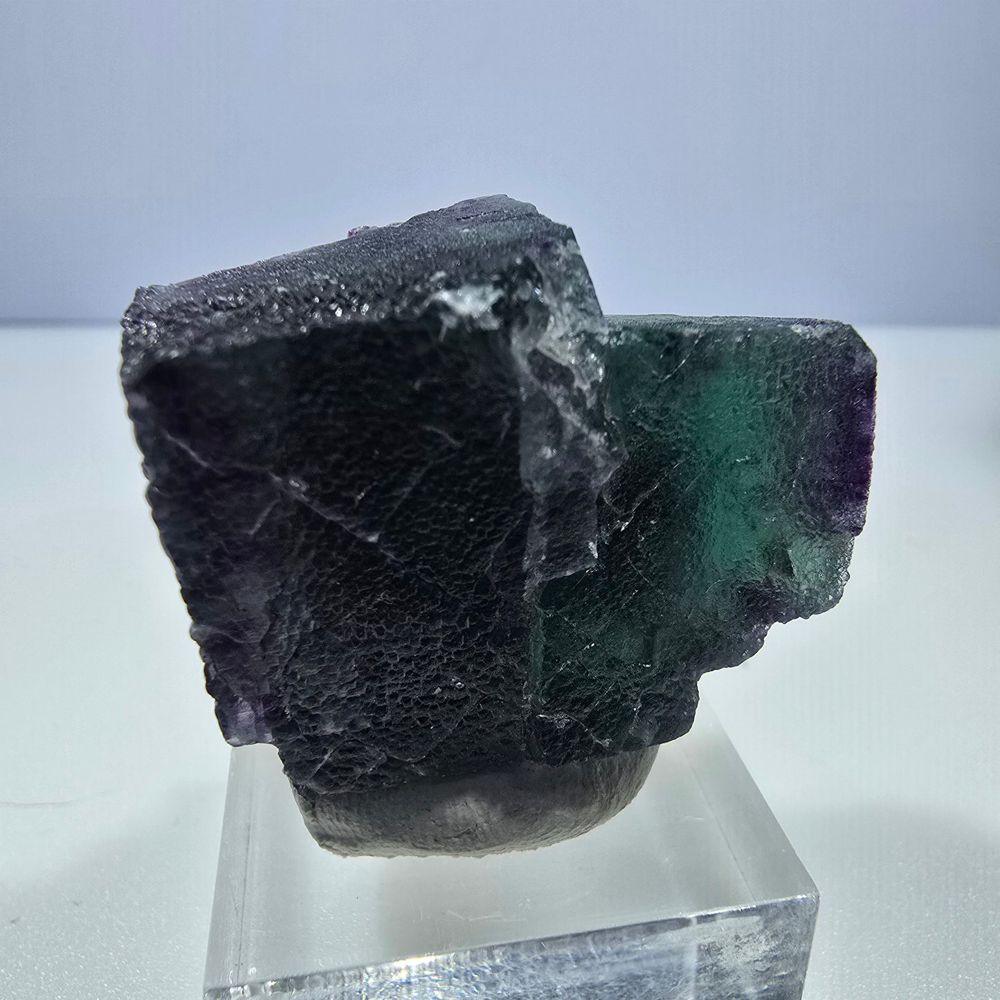 Clear Phantom Fluorite Cube Specimen zonal green purple Okorusu, Namibia 37*27*19mm 