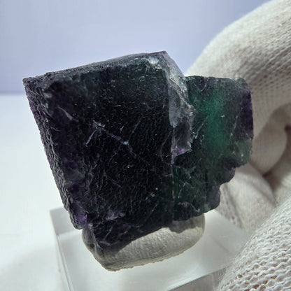 Clear Phantom Fluorite Cube Specimen zonal green purple Okorusu, Namibia 37*27*19mm 