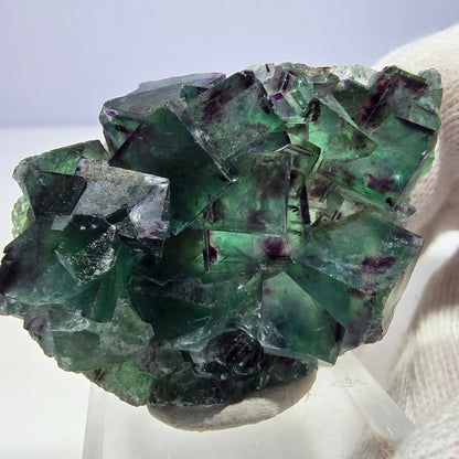 Clear Phantom Fluorite Cube Specimen zonal green purple Okorusu, Namibia 45*31*13mm 