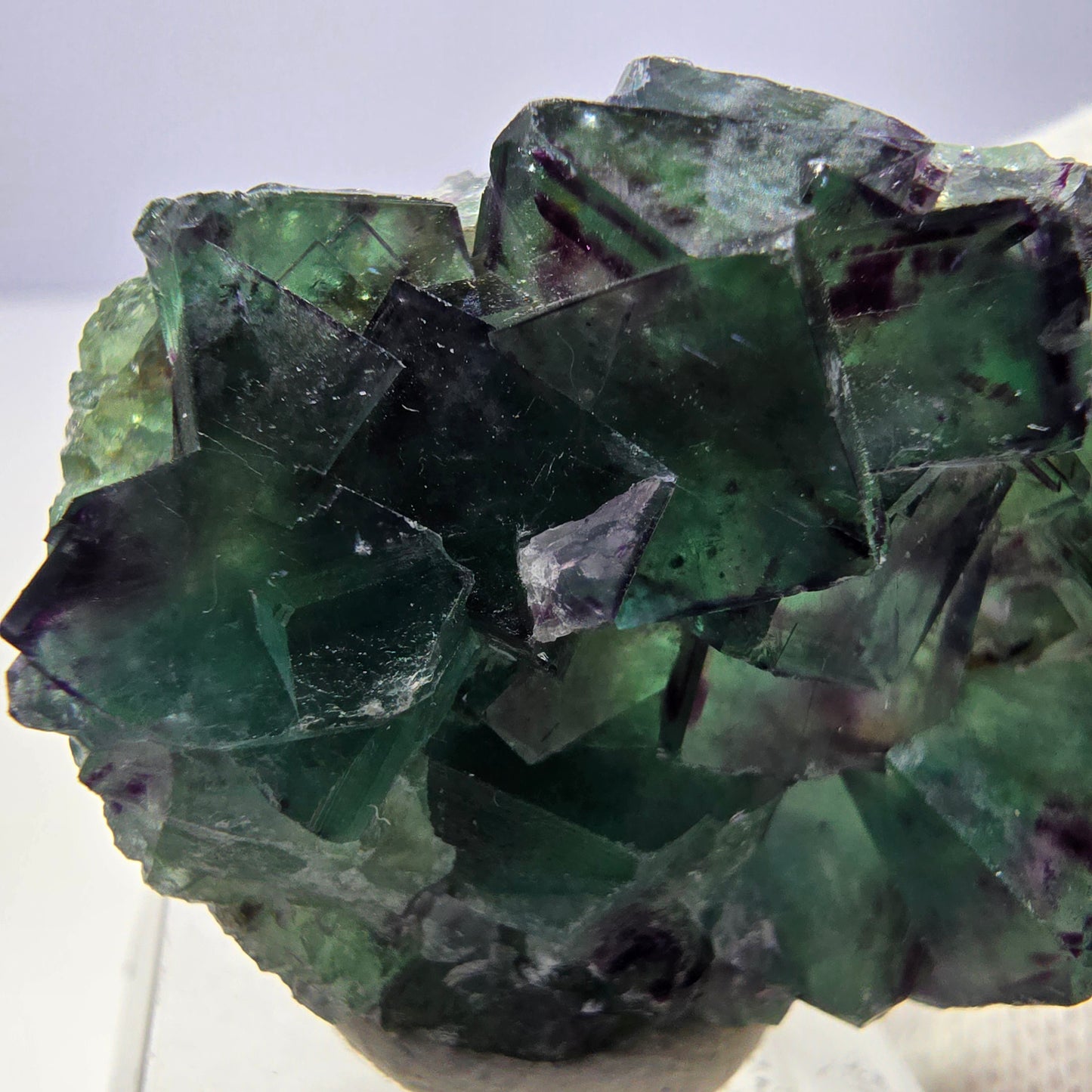 Clear Phantom Fluorite Cube Specimen zonal green purple Okorusu, Namibia 45*31*13mm 