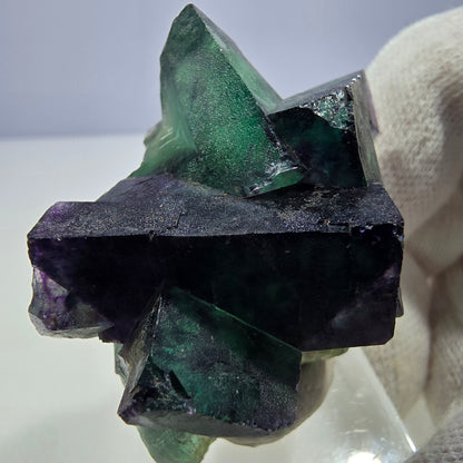 Clear Phantom Fluorite Cube Specimen zonal green purple Okorusu, Namibia 51*33*33mm 
