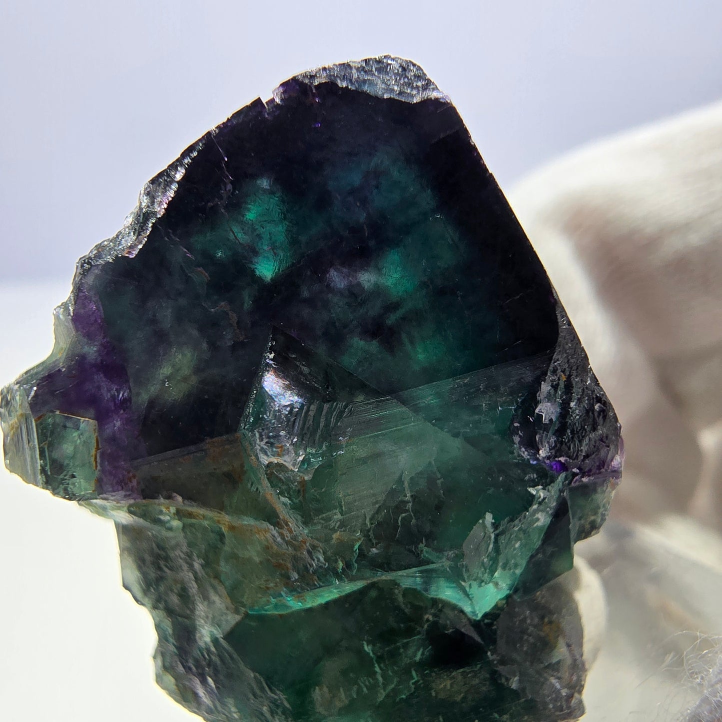 Clear Phantom Fluorite Cube Specimen zonal green purple Okorusu, Namibia 45*37*29mm 