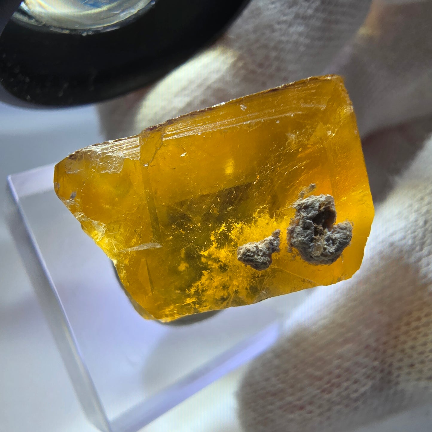 Klarer Phantom Fluorit Würfel, gelb grün Okorusu, Namibia 27*26*15mm