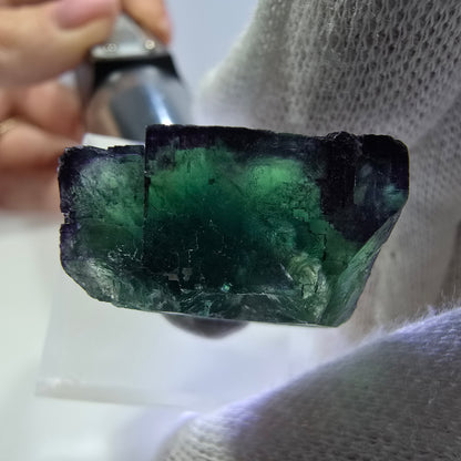 Spécimen de cube de fluorite fantôme parqueté zonal Okorusu, Namibie 28*26*14mm 